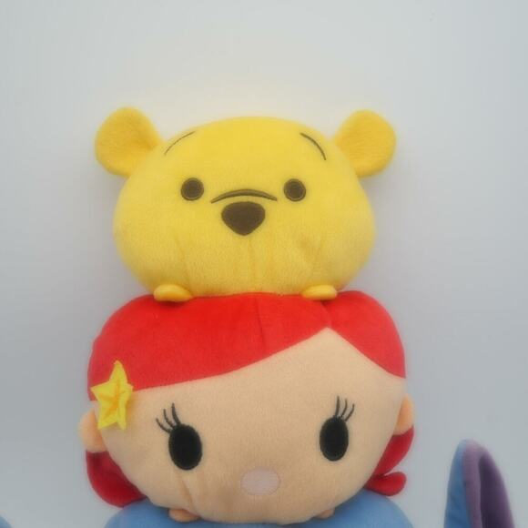 Disney Tsum Tsum Plush Pillow Stack Stitch Ariel Winnie The Pooh - Picture 4 of 8